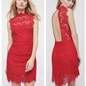 RT 98 Free People Lace Dress NWT Color: Cherry -Small